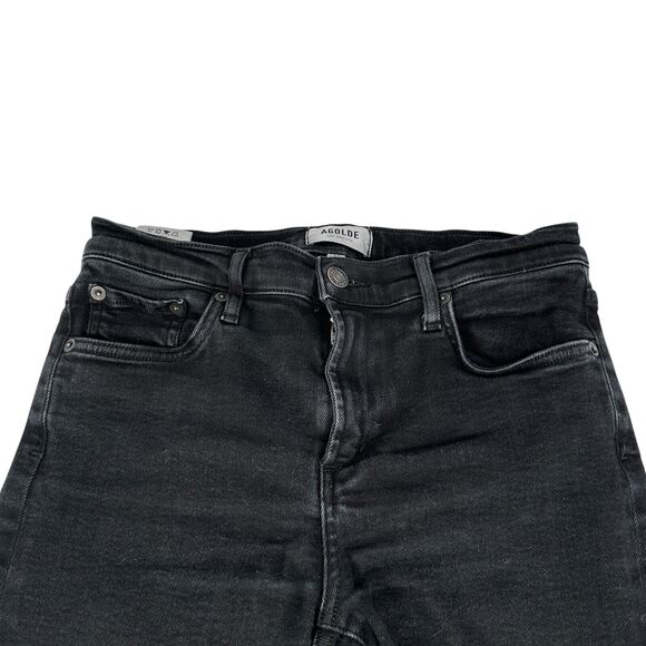 Agolde Sophie Ankle Jeans Women’s 27 Black Denim Cotton Skinny Leg Dark Wash - Picture 3 of 8
